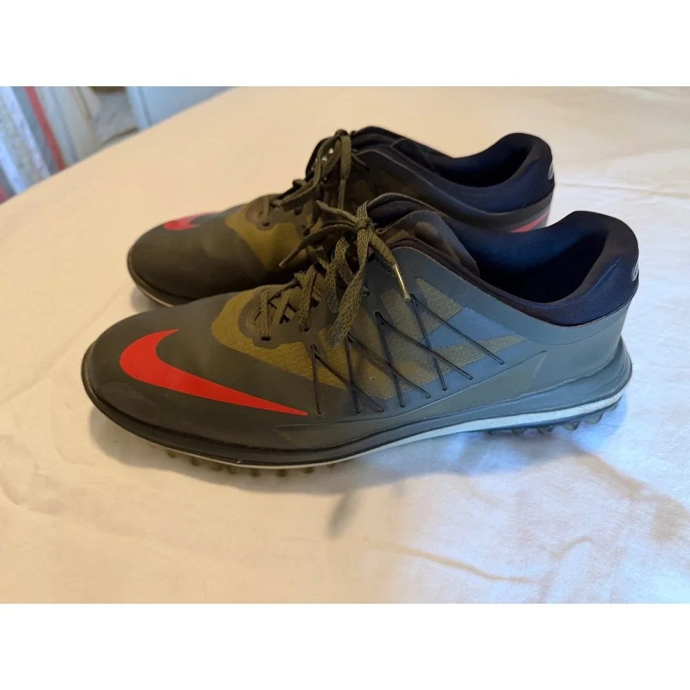 Nike Lunar Control Vapor Mens 11 Golf Shoes Olive Green Red Lunarlon